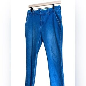 Frank & Eileen Wicklow Crop Denim Chino Blue Stretch Raw Hem Sz 4